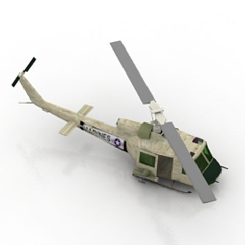 Free Helicopter HUEY N11 3D model for 3ds Max Library Download